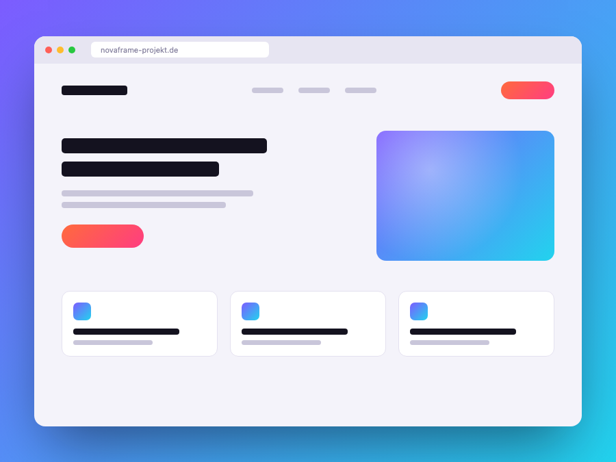 Beispiel-Mockup einer Unternehmenswebseite